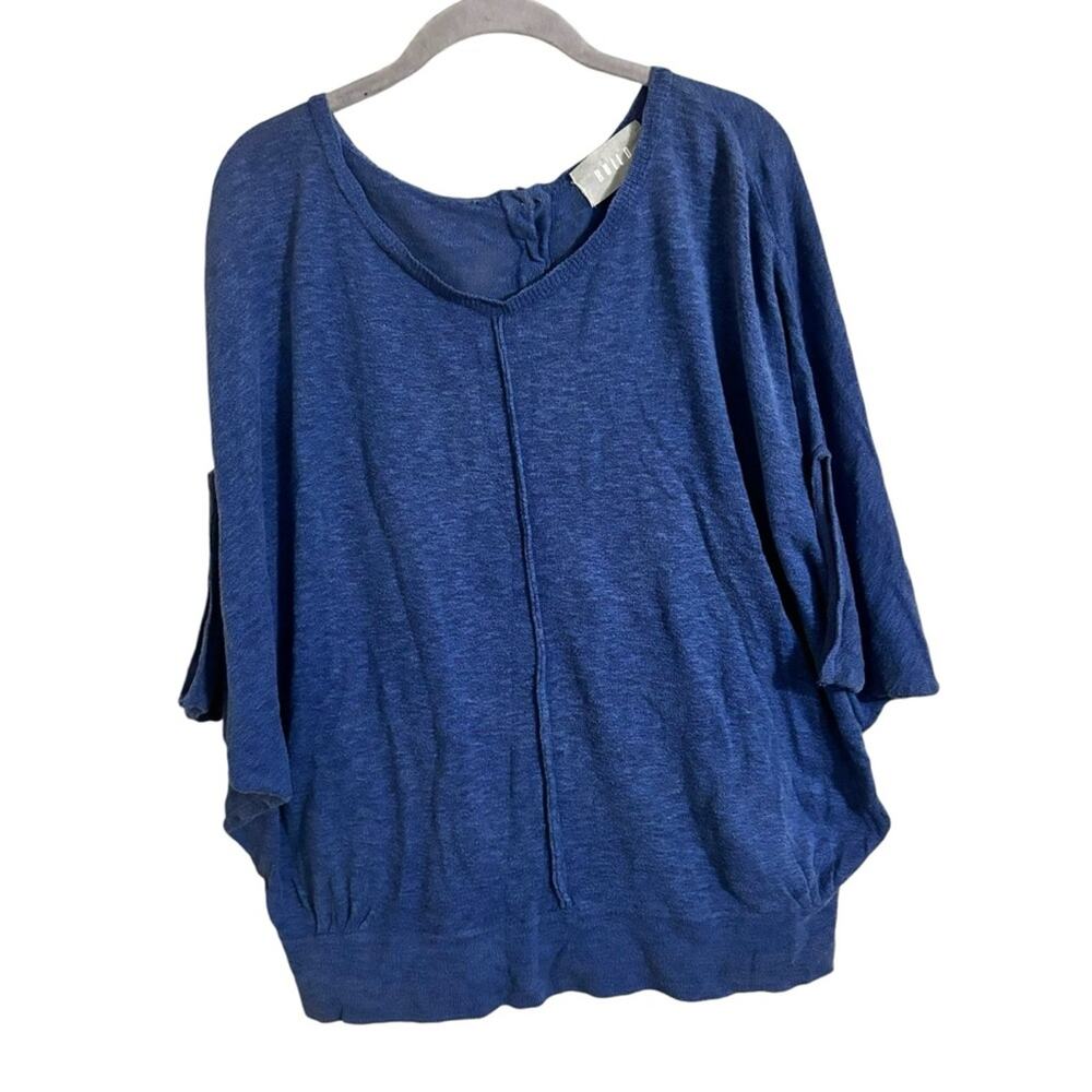 BUILD Blue Oversized Dolman‎ Short Sleeve Shirt